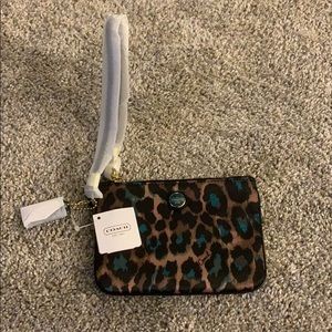 Coach Wristlet with Leopard Print
